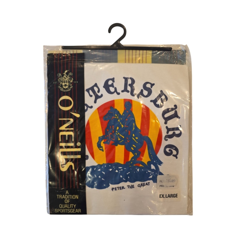 Vintage O'Neills St Petersburg Russia Peter The Great T Shirt XL NOS Sealed